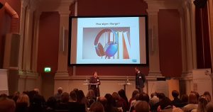 Photo of a presentation from the annual conference of the Swedish DAISY Consortium