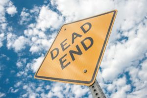 photo of a sign saying "dead end"