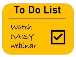 To Do list with "watch DAISY webinar" checked