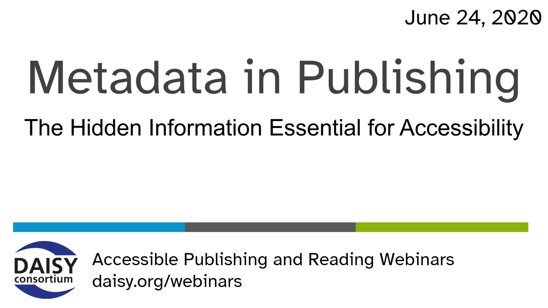 Metadata in Publishing webinar cover slide