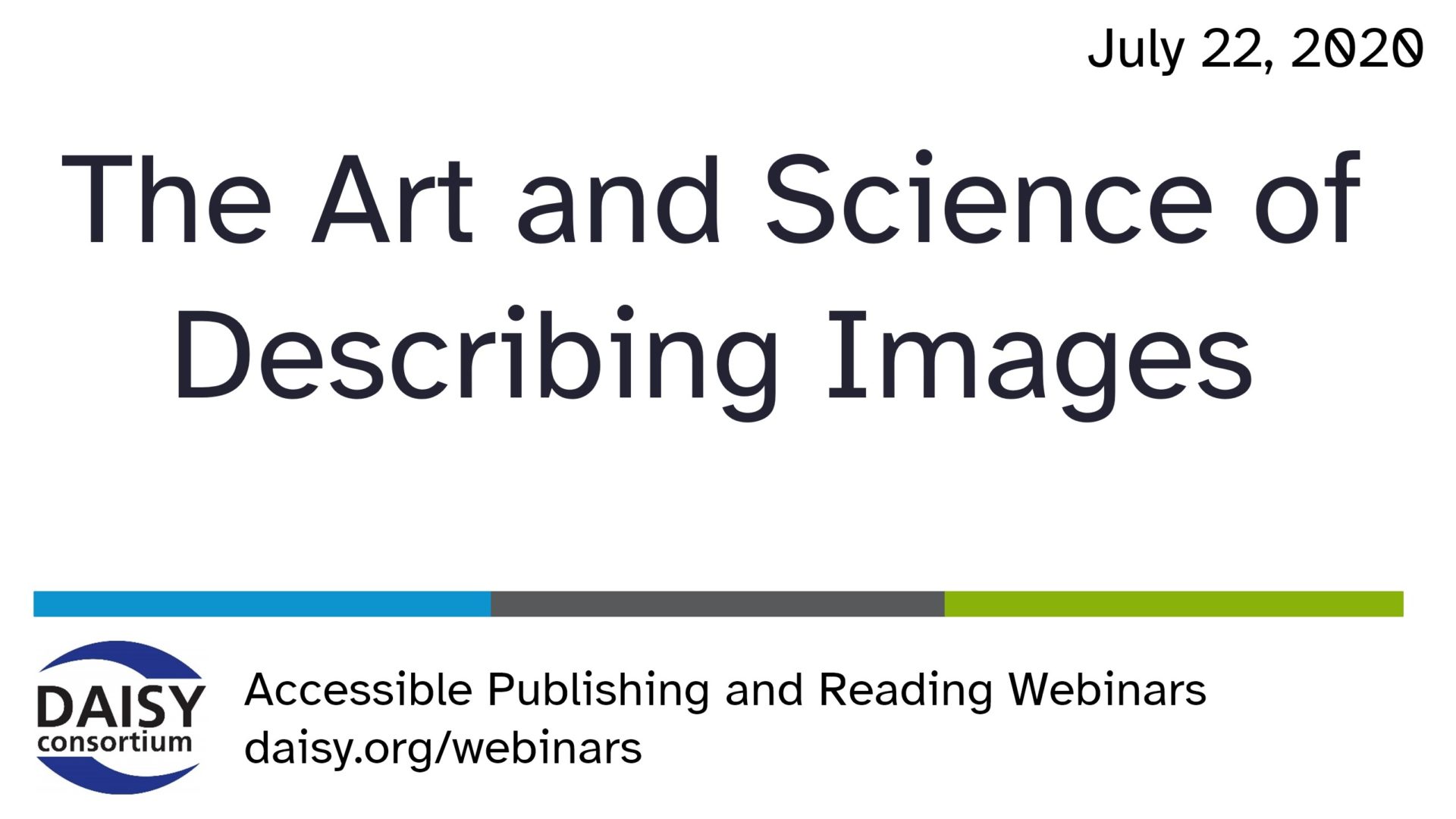 Art and Science of Describing Images - title slide