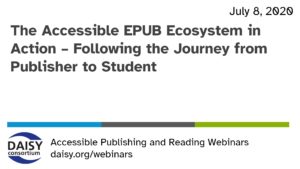 Accessible EPUB Ecosystem opening slide