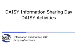 Cover slide DAISY Activities DAISY Information Sharing Day