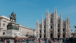 photo of Milan Cathedral with the Piazza del Duomo in the foreground