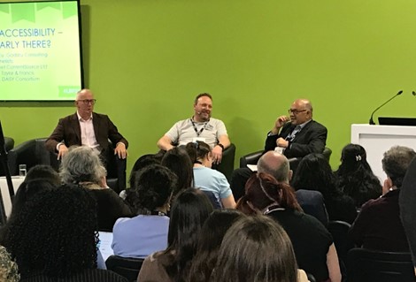 photo of the panel discussion from the London Book Fair showing audience and presenters
