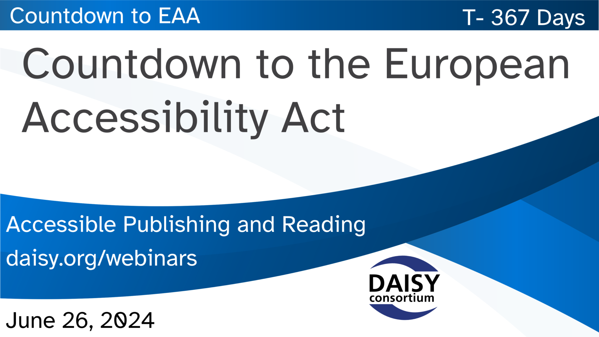 Countdown to the European Accessibility Act webinar title slide