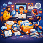 Illustration of 3 app developers investigating at user requirements